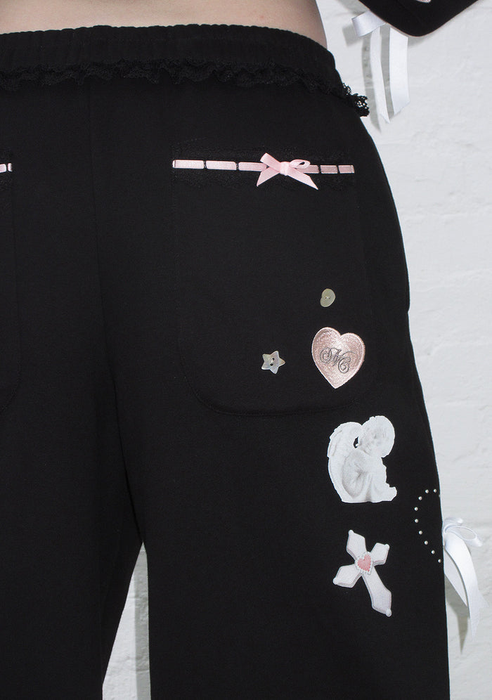 WHISPER OVERSIZED SWEATPANTS BLACK