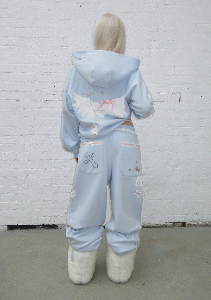 WHISPER ZIP HOODIE BABY BLUE
