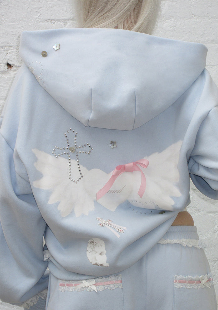 WHISPER ZIP HOODIE BABY BLUE