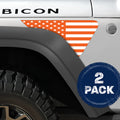 White and Orange Flag 2pc Vinyl Fender Decal