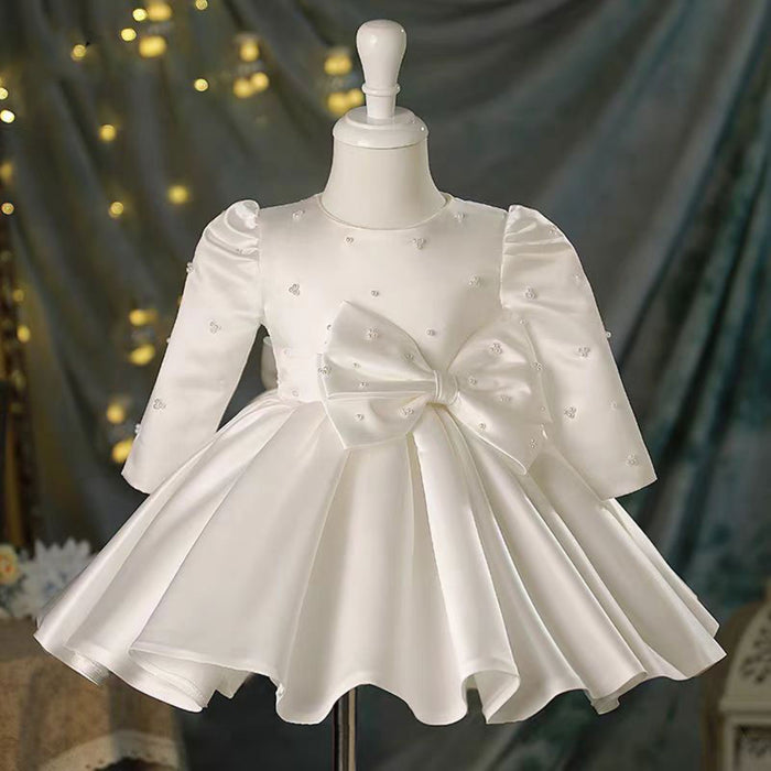 White Girl Dress for Kids 1st Birthday Party Communion J759