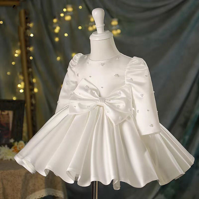 White Girl Dress for Kids 1st Birthday Party Communion J759