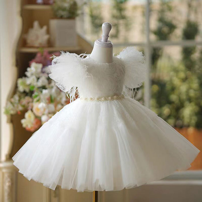 White Girl Dress Kids Wedding Birthday Holiday Party Gown J450
