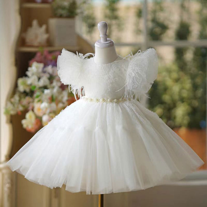White Girl Dress Kids Wedding Birthday Holiday Party Gown J450