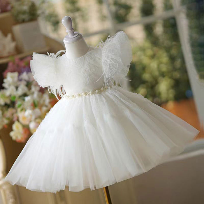 White Girl Dress Kids Wedding Birthday Holiday Party Gown J450