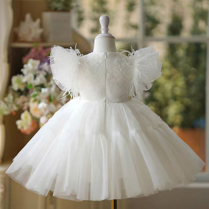 White Girl Dress Kids Wedding Birthday Holiday Party Gown J450