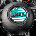 White & Light Blue Thin Blue Line Steering Wheel Decal