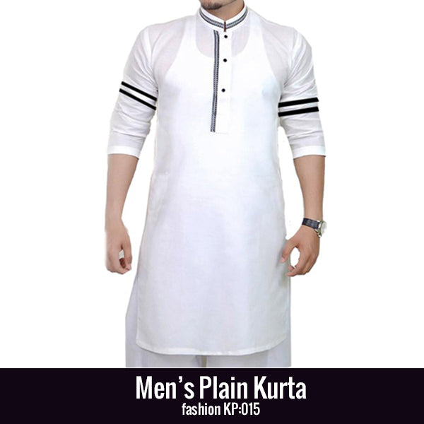 White Men's Plain Kurta Fashion KP015