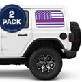 White & Purple Thin Red Line Side Windows Printed Vinyl Decal