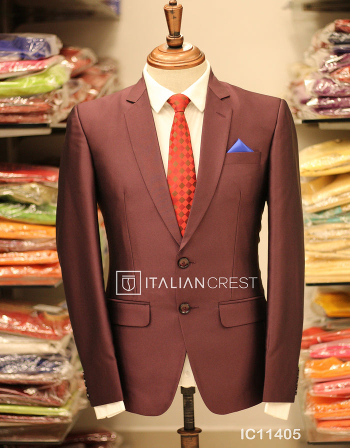 Wine Single Breasted Suit