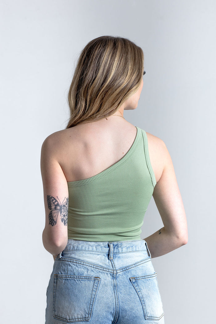 One Shoulder Top Cognac image 9