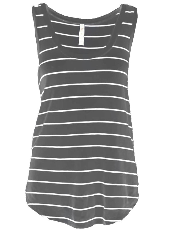 Charcoal Stripe (V-Neck) / Small