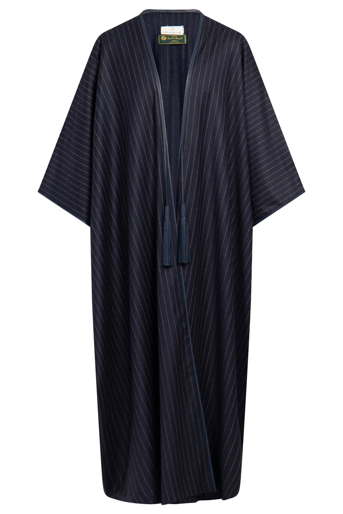 Wool & Cashmere Navy Pinstripe Abaya