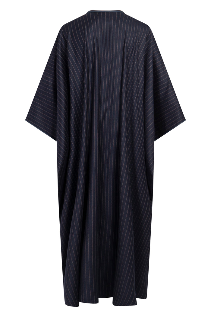 Wool & Cashmere Navy Pinstripe Abaya