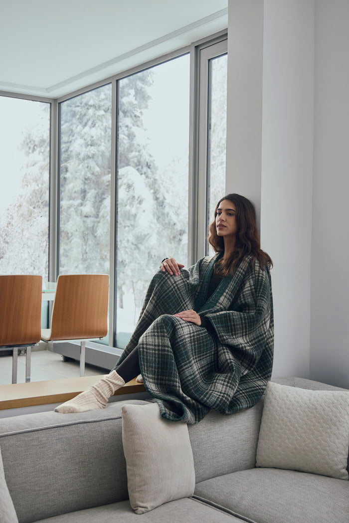 Wool & Cashmere Plaid Abaya