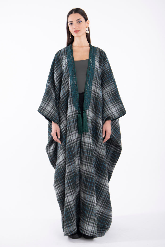 Wool & Cashmere Plaid Abaya