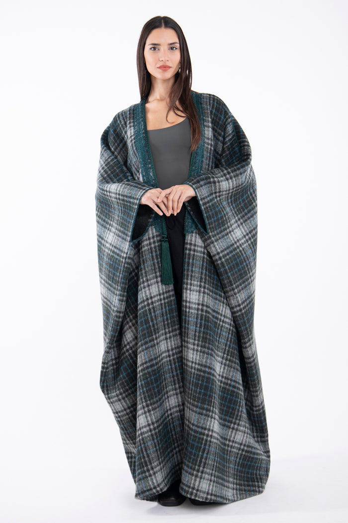 Wool & Cashmere Plaid Abaya