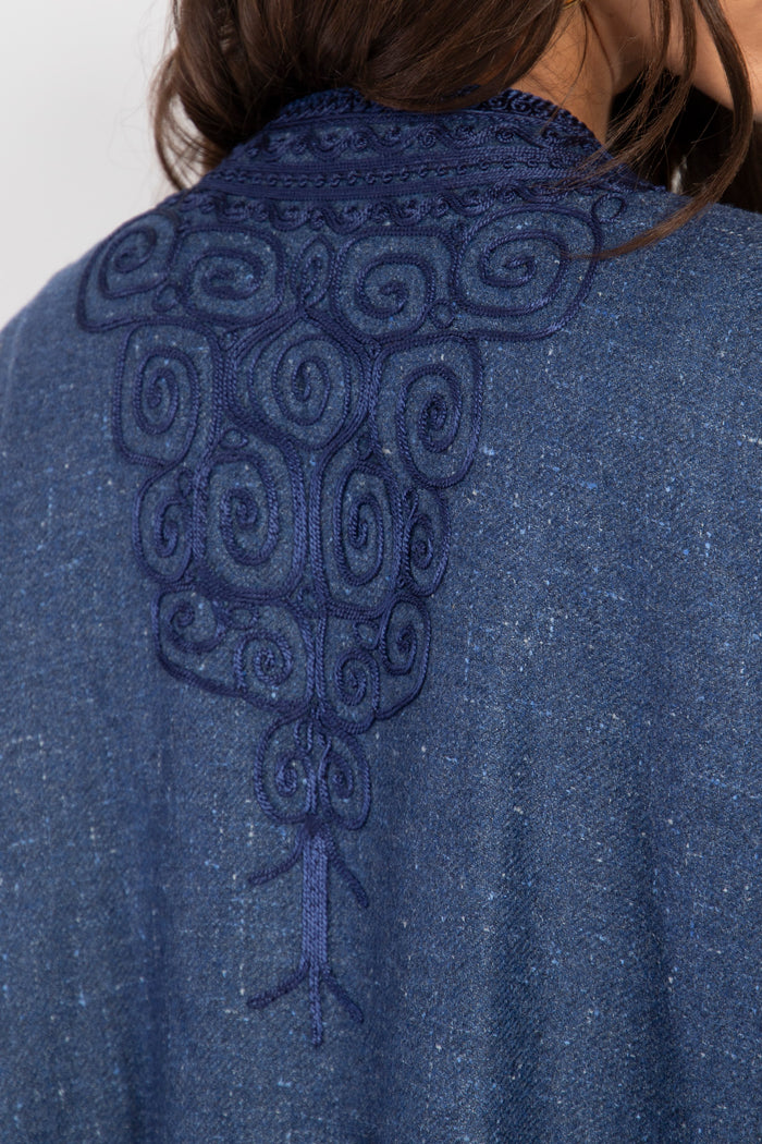Wool, Silk & Cashmere Blue Abaya