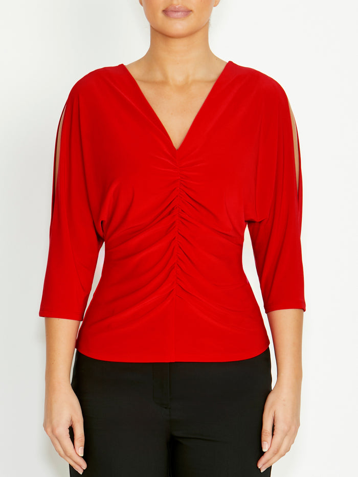 Women's Jersey Top in Red | Yasmina