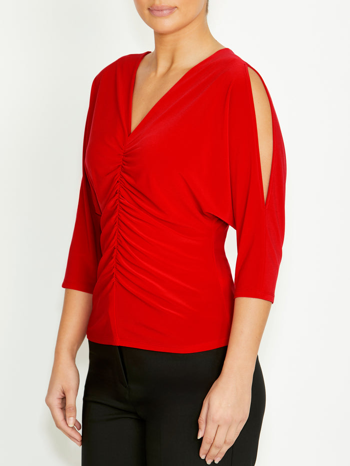 Women's Jersey Top in Red | Yasmina