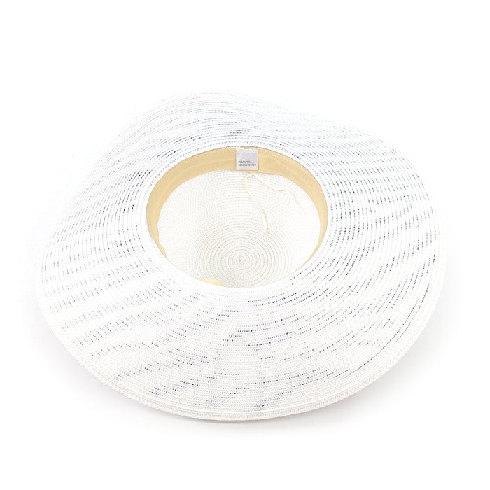 Zebra Print Wide Brim Foldable Hat (57cm) - White/Black