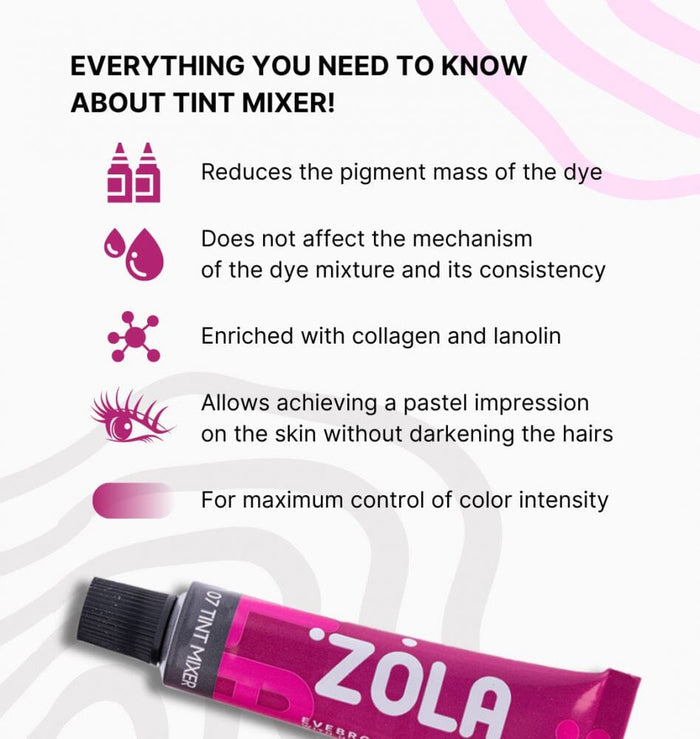 ZOLA Eyebrow Tint Base With Collagen 07 Tint Mixer, 15 ml Eyebrow tint ZOLA