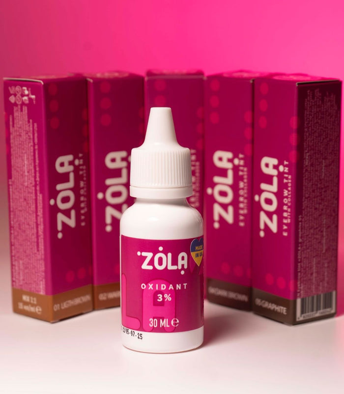 ZOLA Set of Eyebrow Tint With Collagen, 5x15 ml + oxidant Eyebrow tint ZOLA